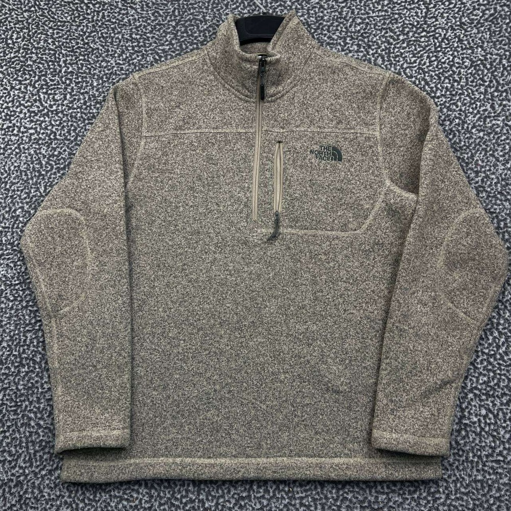 The North Face 1/4‎ Zip Fleece Pullover Sweater Men Large Brown Heather